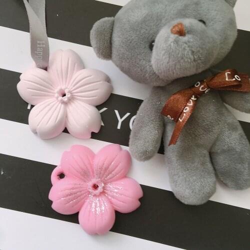 Sakura Flower Shaped Aromatherapy Wax Silicone Mould Cherry Blossoms Car Pendant Cake Mold DIY Gypsum Plaster Molds