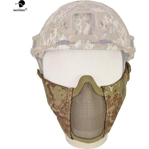 Tactical Helmet Steel Mesh Mask Half Face Fast Version Protective ARC Rails For Paintball Hunting CS Airsoft Game Accessories