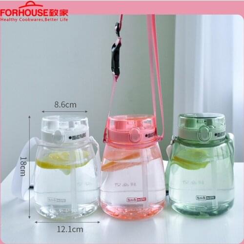 Outdoor Water Bottle with Straw Sports Bottles Leak Proof Children School With Lid Hiking Camping Plastic BPA Free Free Shipping