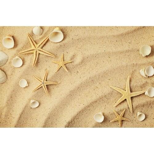 Sandy Beach Shell Starfish Vinyl Photographic Background Photo Studio Backdrops Photobooth for Children Baby Goods Pet Photocall