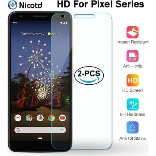 2 PCS 9H Premium Tempered Glass For Google Pixel 4 3 3a 2 Screen Protector For Google Pixel 4 XL 3a XL 2 XL HD Protective Glass