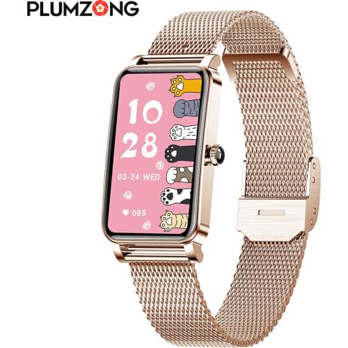 Fashion Women Smart Watch Custom Dial Full Touch Screen IP68 Waterproof Smartwatch for Woman Lovely Bracelet Heart Rate Monitor