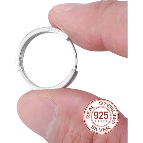 1PC 925 Sterling Silver Hinged Huggie Small Hoop Earrings Birthday Gifts for Women Girl 18G Hoop Earrings Round Created Earring