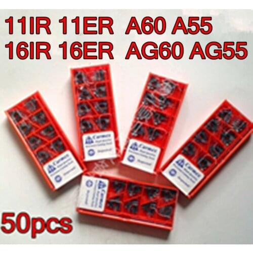 11IR 11ER 16IR 16ER AG60 AG55 BMA 50pcs Carmex CNC thread Carbide insert Processing: stainless steel. Alloy steel. Etc