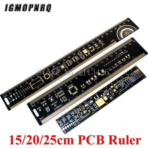 15cm 20cm 25cm Multifunctional PCB Ruler Measuring Tool Resistor Capacitor Chip IC SMD Diode Transistor Package 180 Degrees