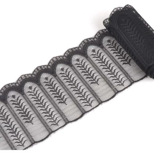 2Yards 9.5cm wide Black Fabric Polyester Applique Venise Lace Edge Trims DIY Sewing Crafts cp1379