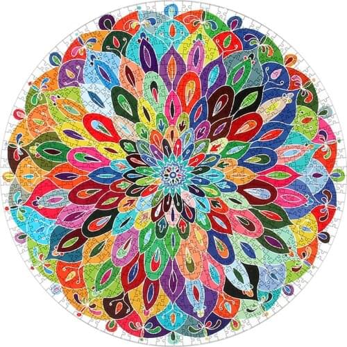 2021 Colorful Mandala Jigsaw Puzzle 1000 Piece for Adults Kids Educational Gift for Teenagers