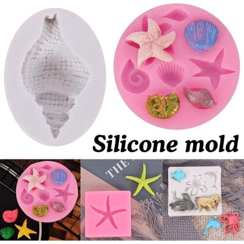2021 Silicone Marine Organism-shaped Biscuit Mold Multifunctional Baking Pan for Cake Candle Chocolate Cookie M56