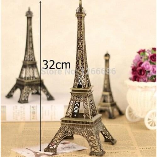 30psc/lot Household Metal Crafts Bronze Paris Eiffel Tower Figurine Statue Vintage Alloy Model Decor