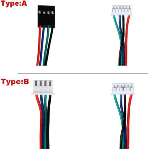 4 PCS 1M DuPont line two-phase XH2.54 4pin to 6pin Terminal Motor Connector cables for 42 Stepper Motor