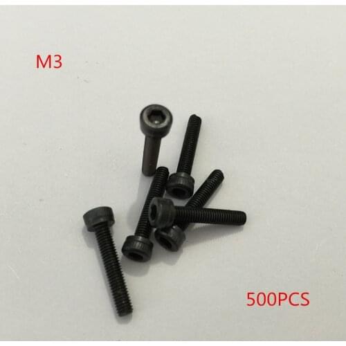 500pcs M3*4/5/6/8/10/12/14/16/18/20/22/25/30/35/40/45/50 Hexagon socket screws Hex Head Socket Cap Screw Black 12.9 Grade Bolts