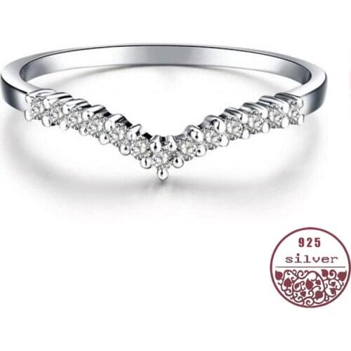 925 Wishing Bone V-shaped Diamond Womens Small ring New Style With Stacked Index Finger And Ring Holiday Anniversary Gift