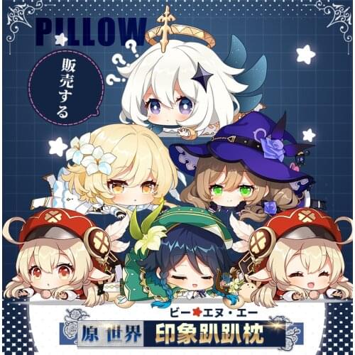 Anime Game Genshin Impact Klee Lisa Lumine Paimon Jean Venti Tartaglia Diona Zhongli Xiao Ganyu Lying Pillow Plush Doll Gift
