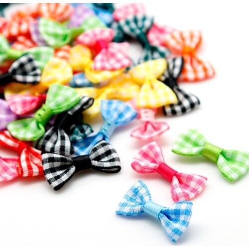 Multi Color Grosgrain Ribbon Bows 3x1.5cm Mini Stripe Ribbon Bow Wedding Decoration Craft Girl Bow Tie Hair Decoration 25pcs
