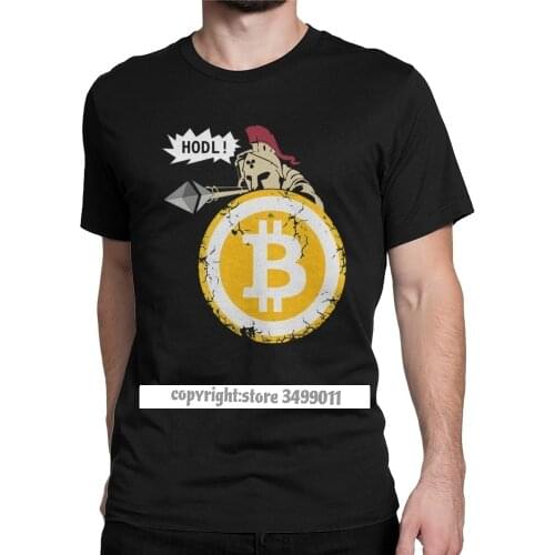 Bitcoin HODL Your Cryptos Cryptocurrency Funny T Shirts Men Fitness Clothes Tee Shirt Premium Cotton T-Shirt Free Ship