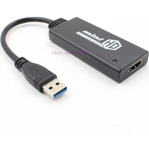 Dhl or fedex 20pcs USB3.0 Male to HDMI Female Converter Cable 1080P Cable External Video Card Multi Monitor Adapter