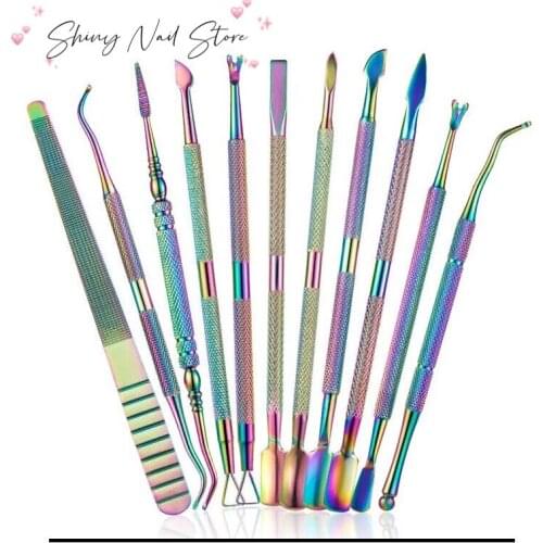 Stainless Steel Dual-ended Chameleon Cuticle Pusher Finger Remover Dead Skin Tips Manicure Nail Art Care Tools Pedicure SNXJ3