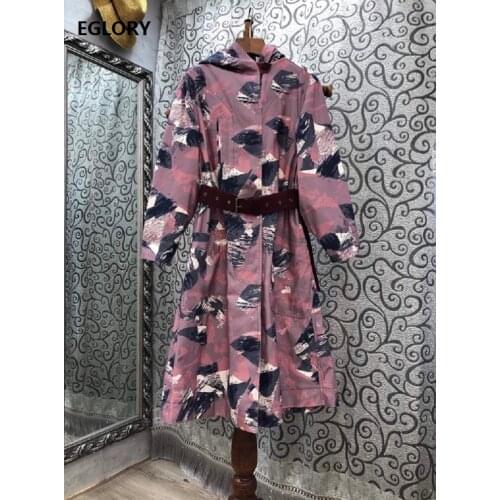 Eglory Women's Hooded Trench Coats