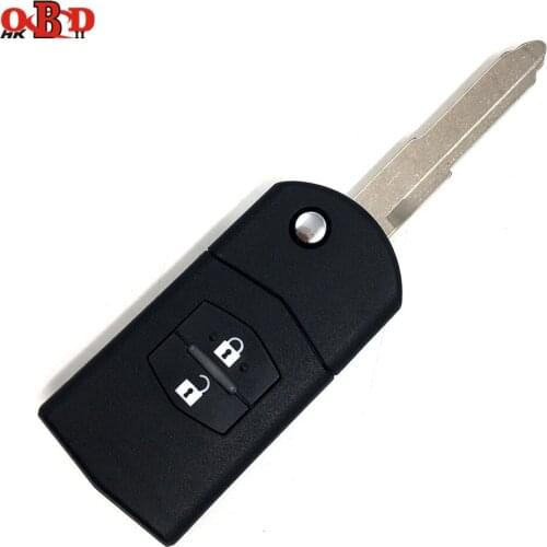 HKOBDII 433MHZ For Mazda 2 Buttons Flip Remote Car Key with 4D63 chip M2,Hot!High quality