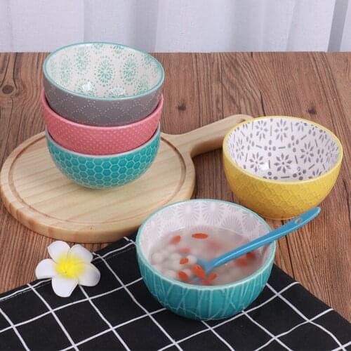 Creative European Ceramic Tableware Rice Bowl Household Personalized Breakfast Bowl Dinner Bowl Small Soup Bowl Dessertbowl