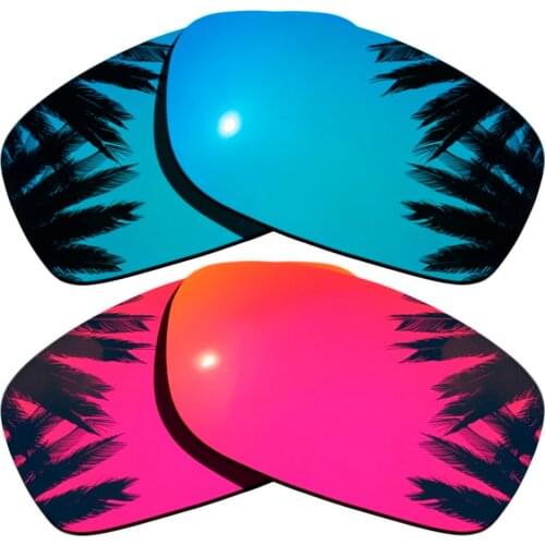 Ice Blue Mirror+Midnight Sun Mirrored Coating) 2-Pairs Polarized Replacement Lenses for Fives Squared 100% UVA & UVB Protection