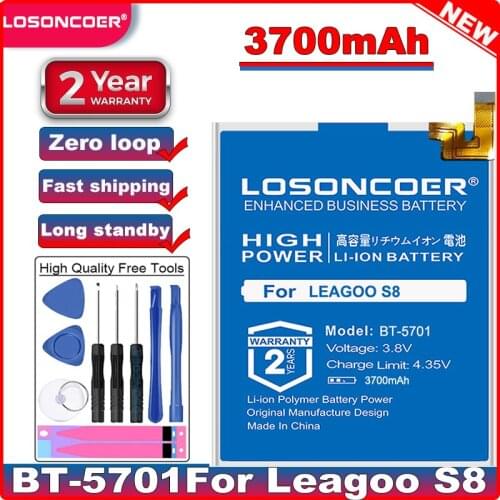 LOSONCOER 3700mAh BT-5701 Good Quality Battery For Leagoo S8 Mobile Phone Batteries