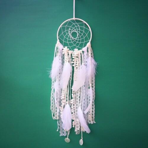 Dream catcher large tassel Feather dream catcher childs room decoration lace wind chimes Wall Hanging dreamcatcher Wedding Decor