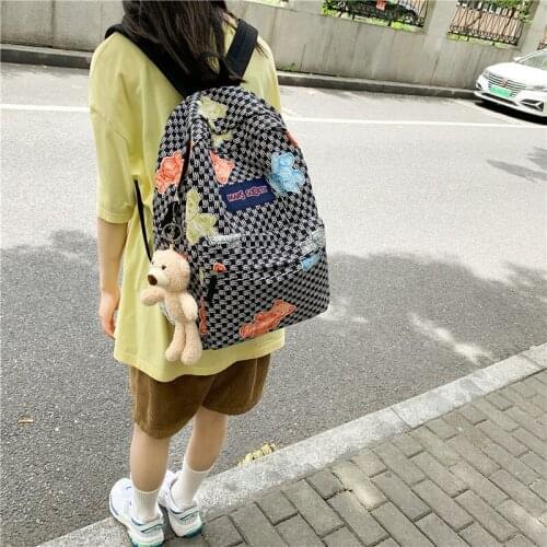 Women Cute Backpack High Capacity Female Harajuku School Bag College Lady Kawaii Cartoons Backpack Fashion Book Girl Bag Student