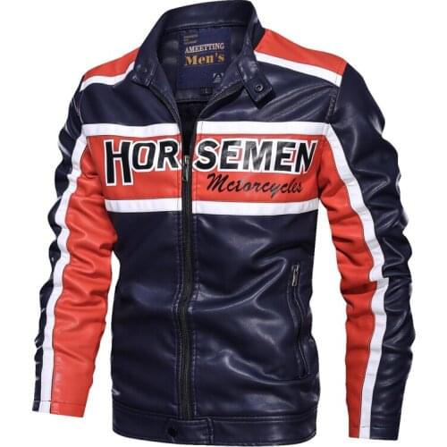 Pop Pop design Leather Jacket Motorcycle PU Bomber Men Stand collar Autumn Slim fit Male Leather Jacket Coats PU Simple Vogue