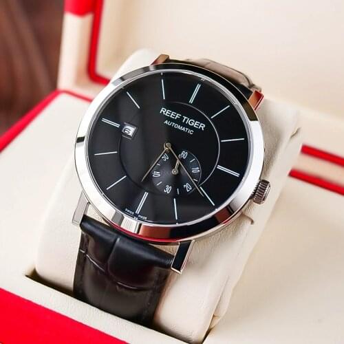 Reef Tiger Original Aurora Serier Men Sports Casual 200m Waterproof Japn Quartz WristWatch Chronograph Big Dial Sapphire Crystal