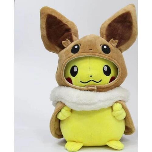 Pikachu stuffed animal plush cartoon toy Go Pokemon pillow soft doll stuffed plush toy 11.8 inches (brown Pikachu)