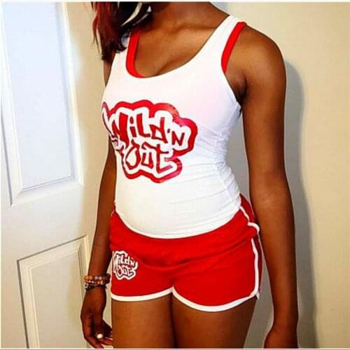 2021 new product fashion summer shorts suit o neck tank top and shorts 2 pieces tracksuit set