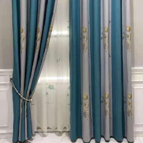 New Seamless Splicing Curtains for Living Room Bedroom Study Curtain Modern Minimalist Chinese Blackout Curtains Tulle Customi