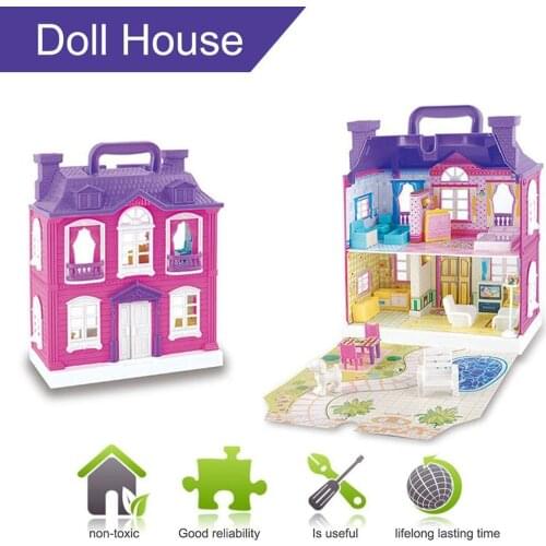 New DIY Doll House With Furniture Miniature House Luxury Simulation Dollhouse Assembling Toys For Kids Children Birthday Gifts