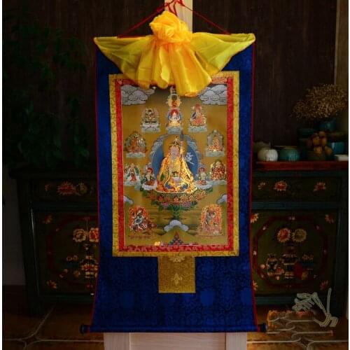 Wholesale Buddhist supplies-120CM LARGE--Buddhism Nyingma Guru Rinpoche Padmasambhava Buddha Thang-ga Thangka Buddha painting