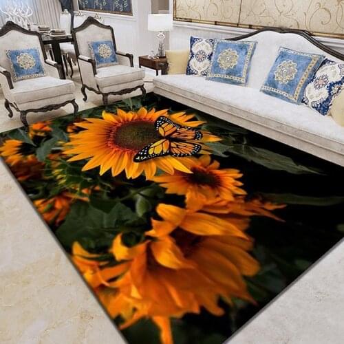 Personal Creative 3D print Carpet European style Bedroom Area Rugs flower/butterfly pattern Carpets Water Absorption Kitchen Mat