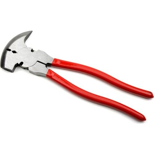 10'' Fence Pliers Parallel Jaws Soft Grip For Wire Cutters Fencing Hammer Tool CR-V' Steel Multi Purpose Professional Tools