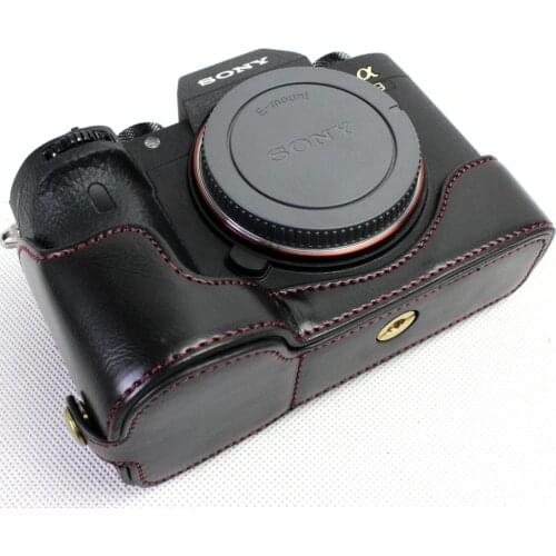 High Quality PU Leather Camera Base Half Body Camera case For Sony alpha a9 ILCE-9 Battery Opening protection Camera Bag