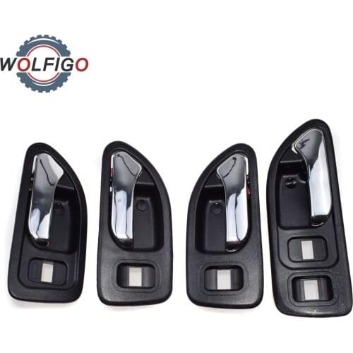 WOLFIGO 4pcs Black Inside Interior Door HandlesE Front Rear Left Right Set 72165SV4003 72625SV4013 for HONDA ACCORD 1994-1997