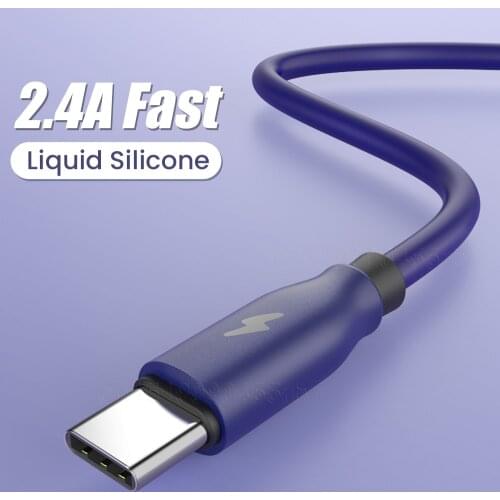 Liquid Silicone Soft Rubber Cable Micro USB Type c Fast Charging For Xiaomi Tablet Mobile Phone Charger Micro USB Cord Wire