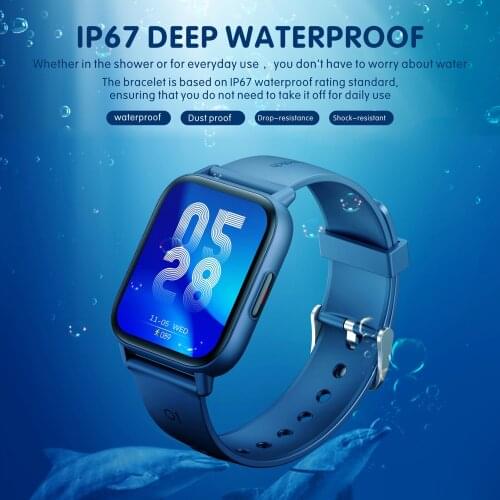 1.69 Inch Smart Watch Fitness Tracker Temperature Monitor IP67 Waterproof Sport Watch Heart Rate Monitor Full Touch Screen Watch