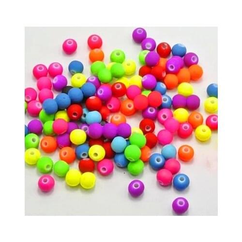 11 colors Wholesale 6mm DIY Acrylic Round Beads, Fluorescent Matte Loose Beads Handmade Jewelry Accessories 100pcs AC-65