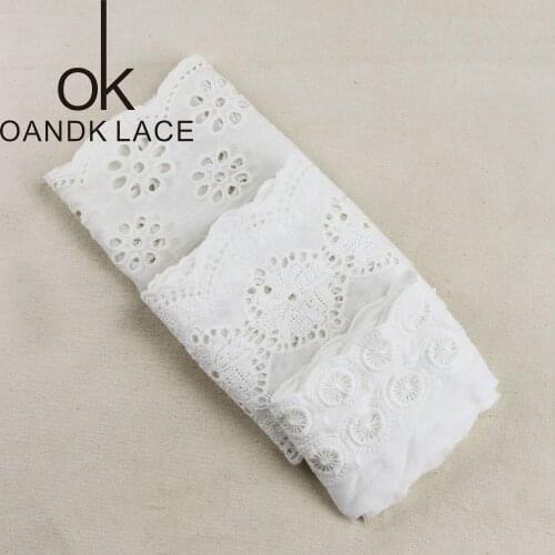 3 yards 7cm-16 cm Lace Trim Applique Cord Lace Fabric Sewing Accessories High Quality COTTON LACE