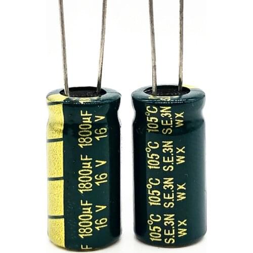 6pcs/lot P93 1800uf16V Low ESR/Impedance high frequency aluminum electrolytic capacitor size 10*20 16V 1800uf 20