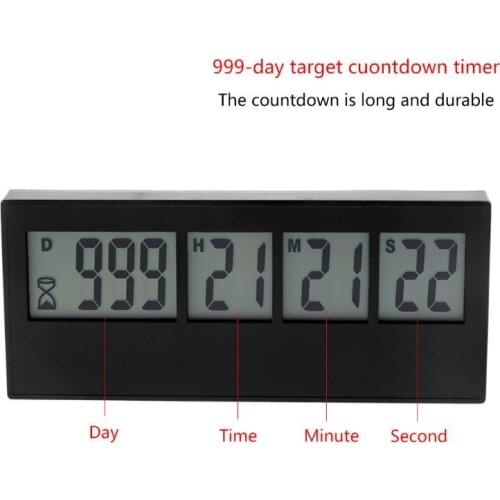 999 Days Countdown Clock LCD Digital Screen Kitchen Timer Event Reminder For Wedding Retirement Lab Cooking Kitchen Watering