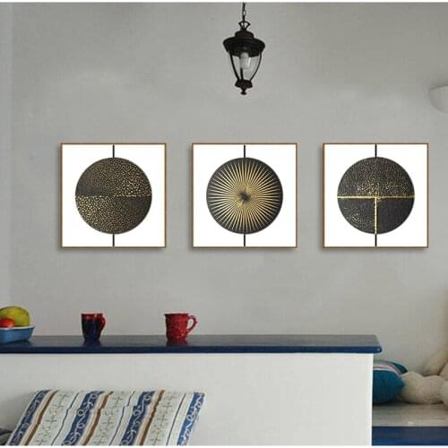 Abstract Golden Mesh Lattice Canvas Painting Upscale Poster And Print Wall Art Picture For Living Room Home Decor Strange World