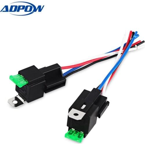 ADPOW 4Pin Fuse Relay Switch Harness Set 12V DC Auto Relay With Relay Socket 30A SPST Automotive