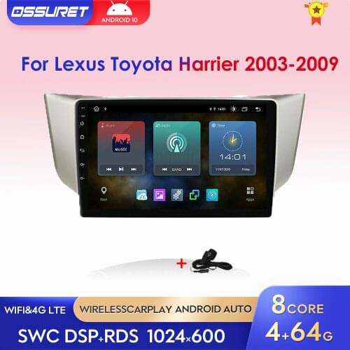 Car Multimedia Radio GPS Player Navigation Stereo For Lexus RX330 RX300 RX400H Toyota Harrier 2003 -2009 2 Din Android Bluetooth