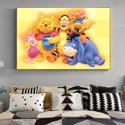 Dinsey Cartoon Winnie The Pooh Wall Art Canvas Painting Posters and Prints Room Decoration Pictures Living Kids Home Decor