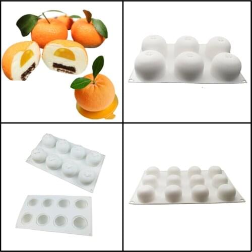 Meibum 3 Style Orange Silicone Accessories French Dessert Cake Mold Baking Moulds Fondant Chocolate Fruit Mousse Pastry Tools